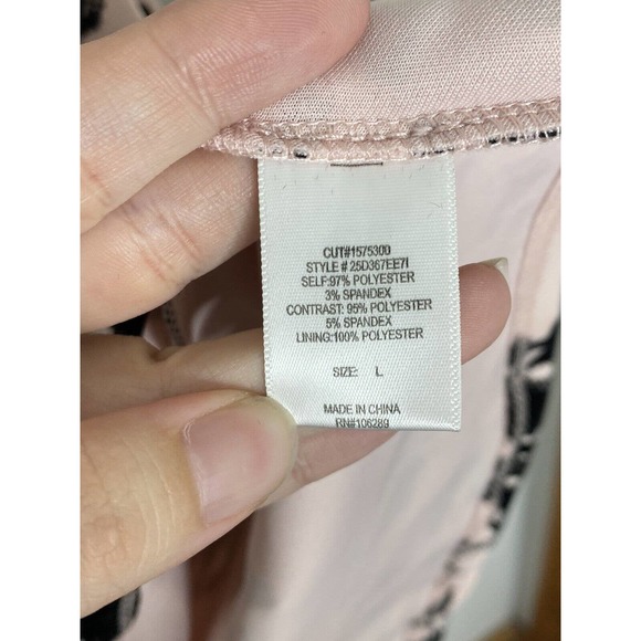 Trixxi Pink And Black Floral Formal Flare Dress Juniors Size Large New - Picture 4 of 5